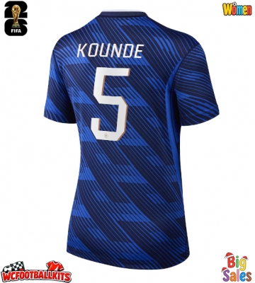 France Jules Kounde #5 Replica Home Stadium Shirt for Women World Cup 2026 Short Sleeve
